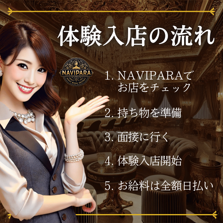 NAVIPARA（ナビパラ求人） 体験入店の流れ